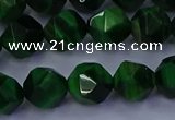 CTE1923 15.5 inches 10mm faceted nuggets green tiger eye beads