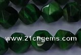 CTE1924 15.5 inches 12mm faceted nuggets green tiger eye beads