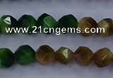 CTE1926 15.5 inches 6mm faceted nuggets colorful tiger eye beads