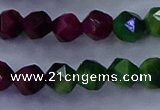 CTE1927 15.5 inches 8mm faceted nuggets colorful tiger eye beads