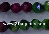 CTE1929 15.5 inches 12mm faceted nuggets colorful tiger eye beads