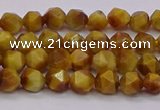 CTE1931 15.5 inches 6mm faceted nuggets golden tiger eye beads