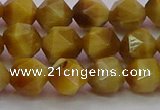 CTE1934 15.5 inches 12mm faceted nuggets golden tiger eye beads