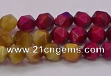 CTE1937 15.5 inches 8mm faceted nuggets mixed tiger eye beads