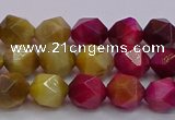 CTE1938 15.5 inches 10mm faceted nuggets mixed tiger eye beads