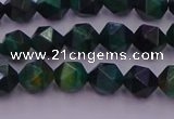 CTE1946 15.5 inches 6mm faceted nuggets green tiger eye beads