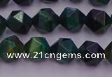 CTE1947 15.5 inches 8mm faceted nuggets green tiger eye beads