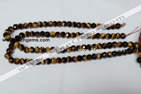 CTE197 15.5 inches 7*12mm faceted rondelle yellow tiger eye gemstone beads