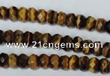 CTE198 15.5 inches 5*8mm faceted rondelle yellow tiger eye gemstone beads