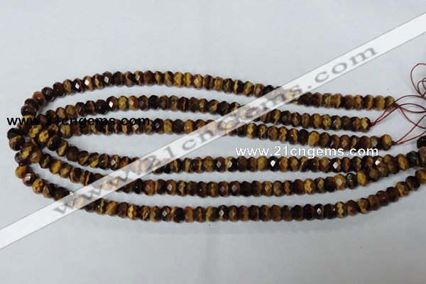 CTE198 15.5 inches 5*8mm faceted rondelle yellow tiger eye gemstone beads