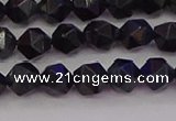 CTE1981 15.5 inches 6mm faceted nuggets blue tiger eye beads