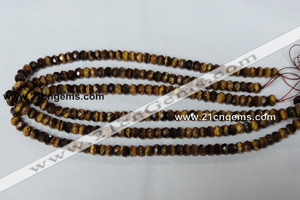 CTE199 15.5 inches 7*10mm faceted rondelle yellow tiger eye gemstone beads