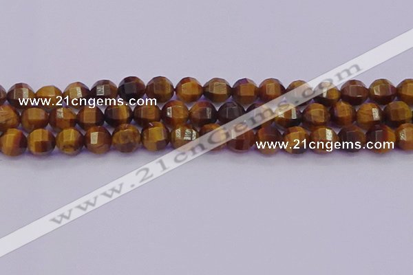 CTE1992 15.5 inches 8mm faceted round yellow tiger eye beads