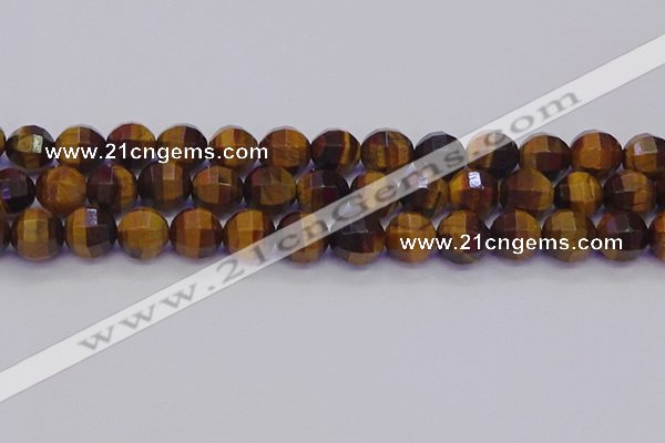 CTE1993 15.5 inches 10mm faceted round yellow tiger eye beads