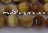 CTE1998 15.5 inches 10mm faceted round golden tiger eye beads