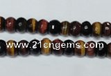 CTE200 15.5 inches 4*6mm faceted rondelle red & yellow tiger eye beads