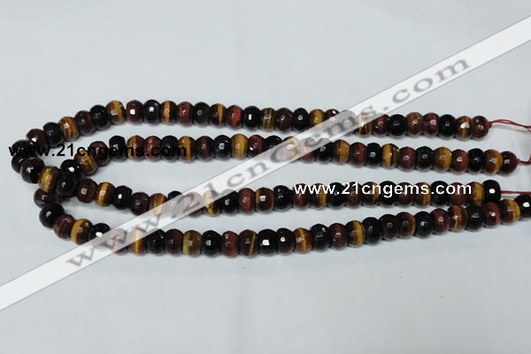 CTE200 15.5 inches 4*6mm faceted rondelle red & yellow tiger eye beads