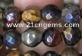 CTE2001 15.5 inches 6mm faceted round AB-color mixed tiger eye beads