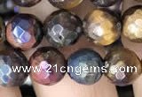 CTE2002 15.5 inches 8mm faceted round AB-color mixed tiger eye beads