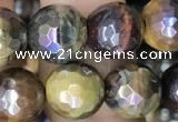 CTE2003 15.5 inches 10mm faceted round AB-color mixed tiger eye beads