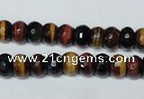 CTE201 15.5 inches 5*8mm faceted rondelle red & yellow tiger eye beads