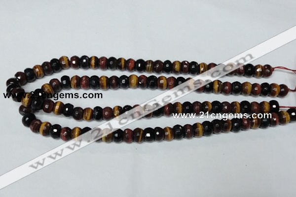 CTE201 15.5 inches 5*8mm faceted rondelle red & yellow tiger eye beads