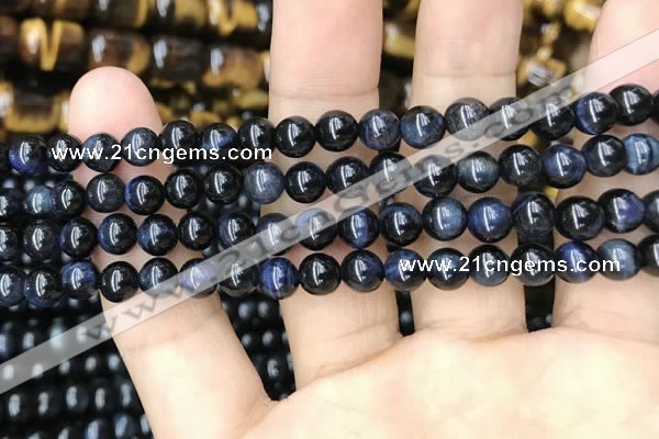 CTE2029 15.5 inches 6mm round blue tiger eye gemstone beads