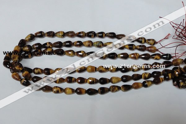 CTE204 15.5 inches 8*12mm faceted teardrop yellow tiger eye beads