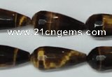 CTE205 15.5 inches 12*26mm faceted teardrop yellow tiger eye beads