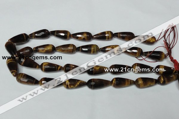 CTE205 15.5 inches 12*26mm faceted teardrop yellow tiger eye beads