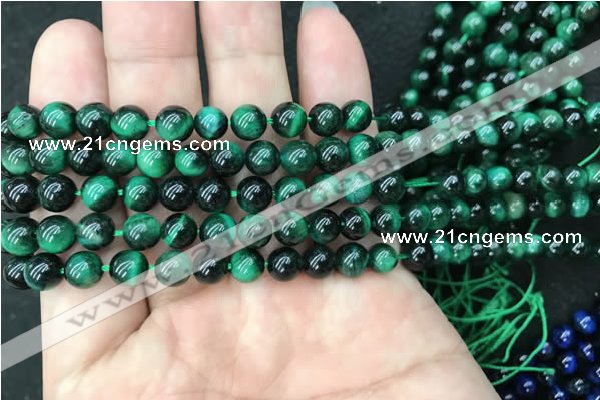 CTE2050 15.5 inches 4mm round green tiger eye beads wholesale