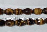 CTE206 15.5 inches 6*8mm faceted rice yellow tiger eye beads