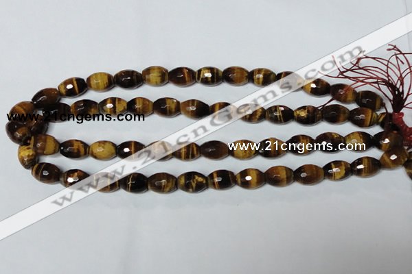 CTE206 15.5 inches 6*8mm faceted rice yellow tiger eye beads