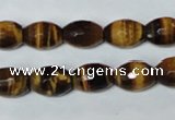 CTE207 15.5 inches 8*10mm faceted rice yellow tiger eye beads