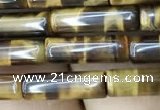 CTE2072 15.5 inches 4*13mm tube yellow tiger eye gemstone beads