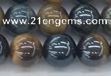 CTE2086 15.5 inches 8mm round AB-color blue & yellow tiger eye beads