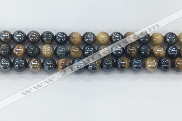 CTE2086 15.5 inches 8mm round AB-color blue & yellow tiger eye beads