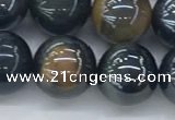 CTE2088 15.5 inches 12mm round AB-color blue & yellow tiger eye beads