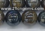 CTE2089 15.5 inches 14mm round AB-color blue & yellow tiger eye beads