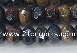 CTE2101 15.5 inches 4*6mm faceted rondelle AB-color mixed tiger eye beads