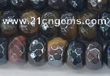 CTE2102 15.5 inches 5*8mm faceted rondelle AB-color mixed tiger eye beads