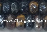 CTE2103 6*10mm faceted rondelle AB-color mixed tiger eye beads