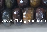 CTE2105 8*14mm faceted rondelle AB-color mixed tiger eye beads