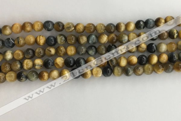 CTE2120 15.5 inches 6mm round golden & blue tiger eye beads