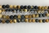 CTE2121 15.5 inches 8mm round golden & blue tiger eye beads