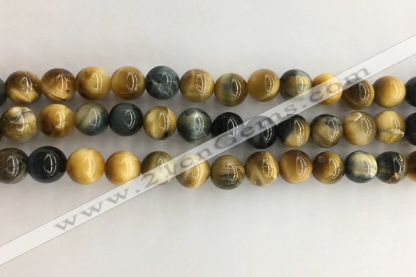 CTE2122 15.5 inches 10mm round golden & blue tiger eye beads