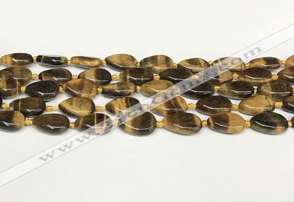 CTE2130 15.5 inches 13*18mm flat teardrop yellow tiger eye beads