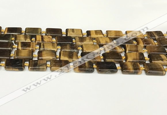 CTE2132 15.5 inches 13*18mm rectangle yellow tiger eye beads