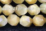 CTE2136 15.5 inches 8mm faceted nuggets golden tiger eye beads