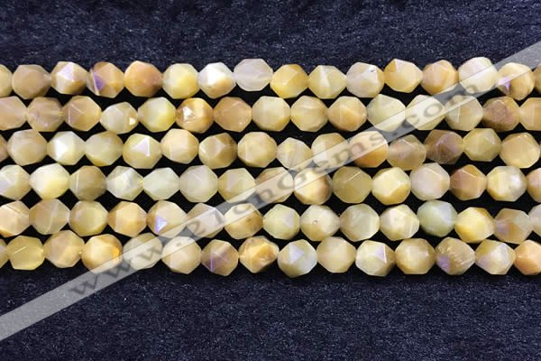 CTE2136 15.5 inches 8mm faceted nuggets golden tiger eye beads